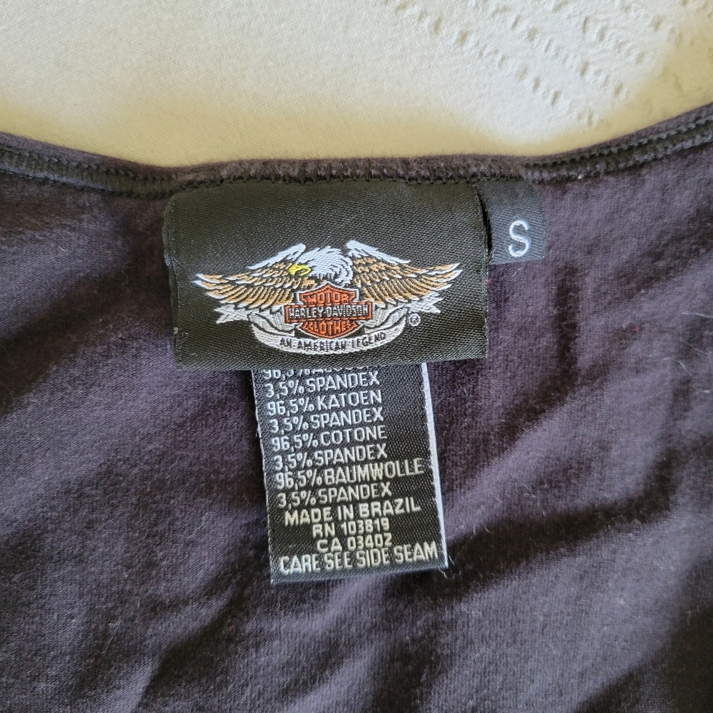 Harley Davidson Black Cotton Tank, Size Small
